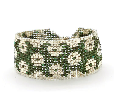 Brazalete Telar Plata Medio Rondanas Turquesa T